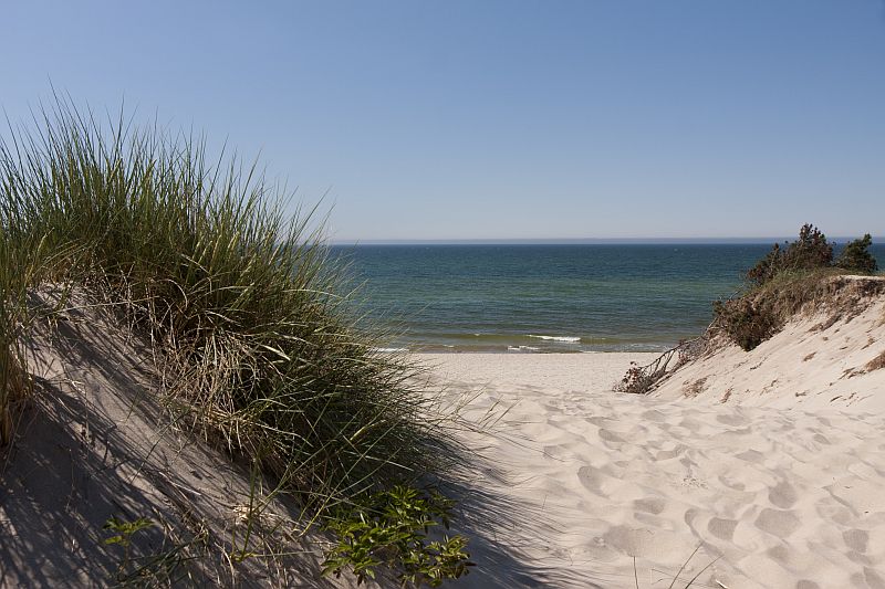 Wejście na plażę w Dąbkach