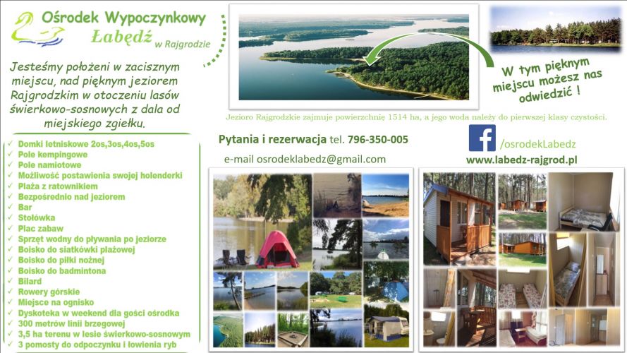 Nocleg w Rajgrodzie - Ośrodek Wypoczynkowy Łabędź